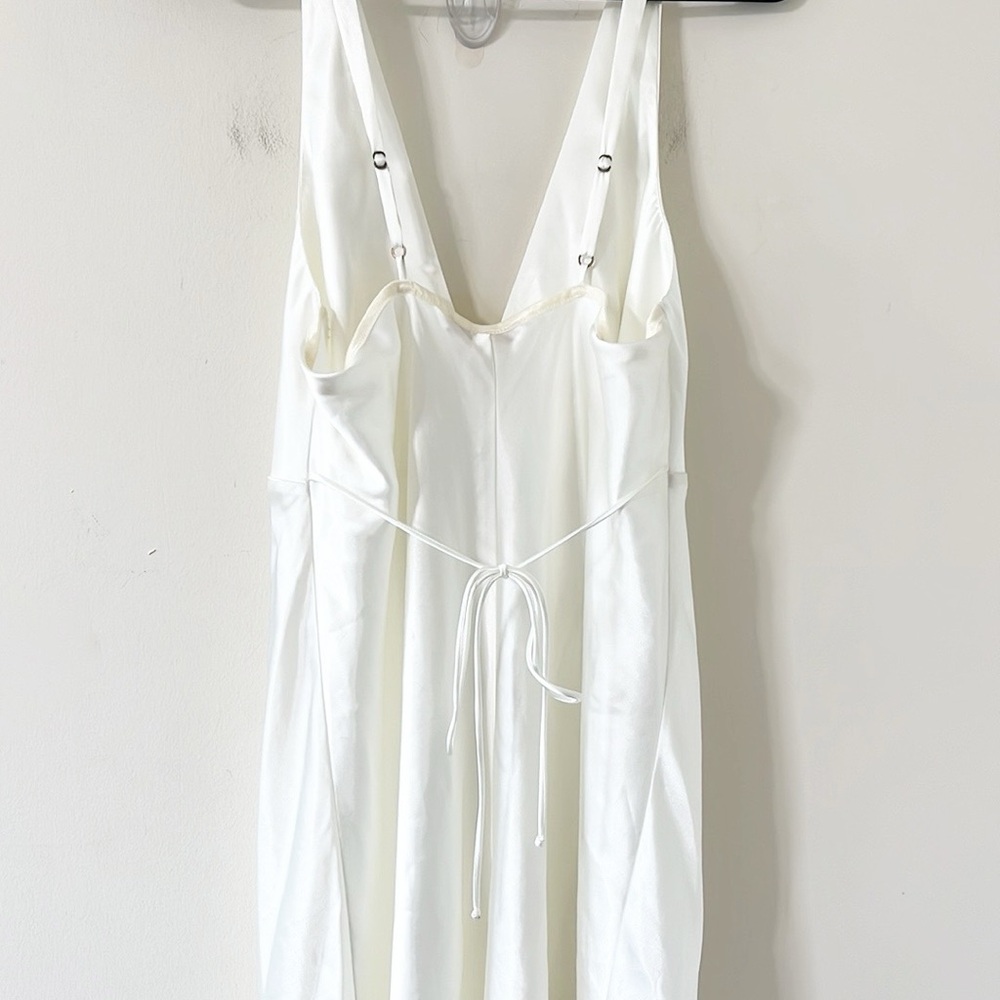 Flora Nikrooz Vintage Ivory Lace Satin Midi Dress Size Large - Picture 6 of 7